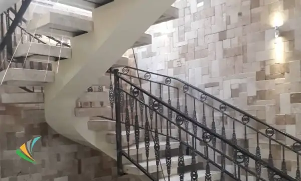 راه پله مستقیم دو بازو