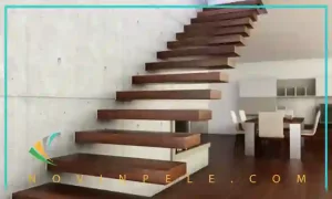 انواع مدل پله معلق چوبی